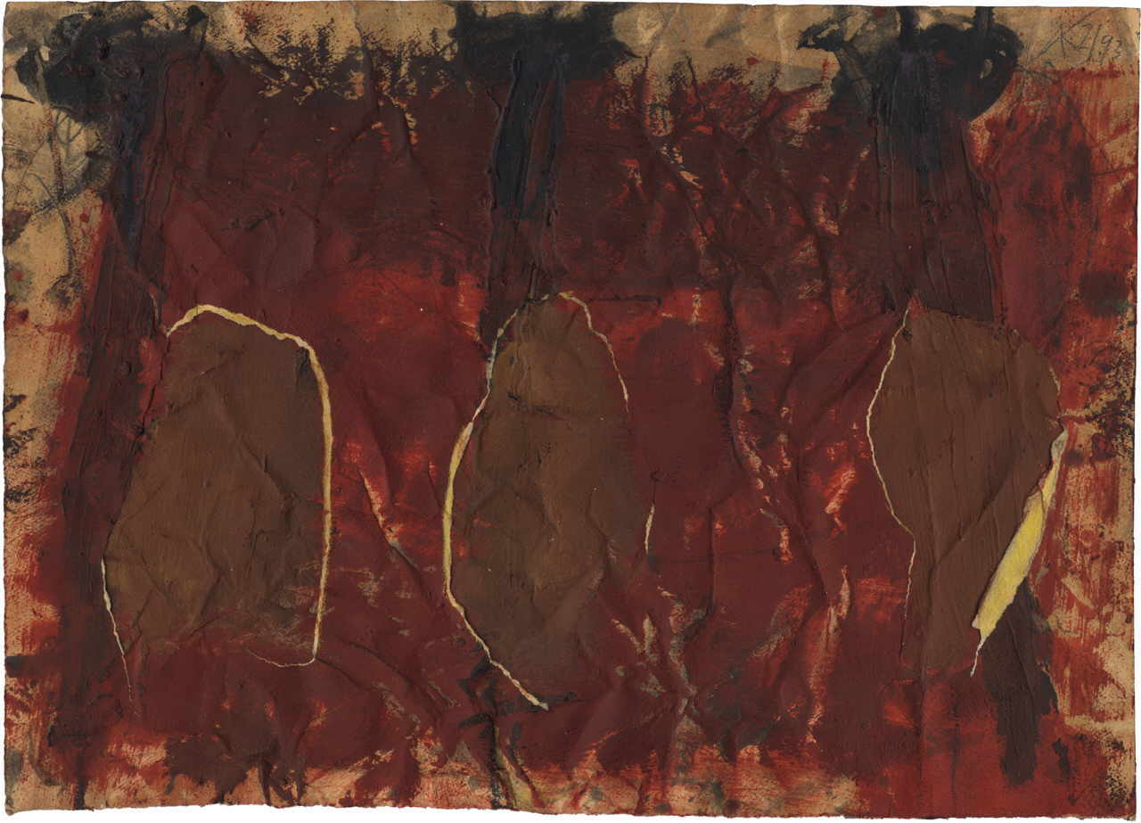 Ak Anatole 
aus "Earth mirrors", 1992
mixed media / handmade paper
35 x 50 cm