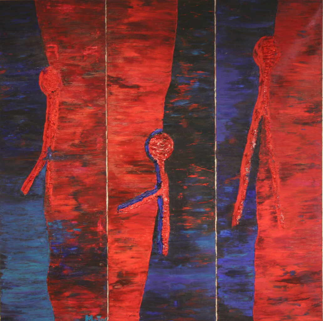 Avanzini Marion 
"Evolution - Revolution - Dekonstruktion", 2006
Öl, Acryl / Leinwand
150 x 150 cm