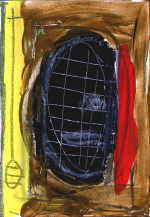 AYER Frederick William 
aus "Konzert der 510 Glückwunschkarten", 1996 
mixed media / handmade paper 
 21 x 14 cm  
 
please click the image to enlarge