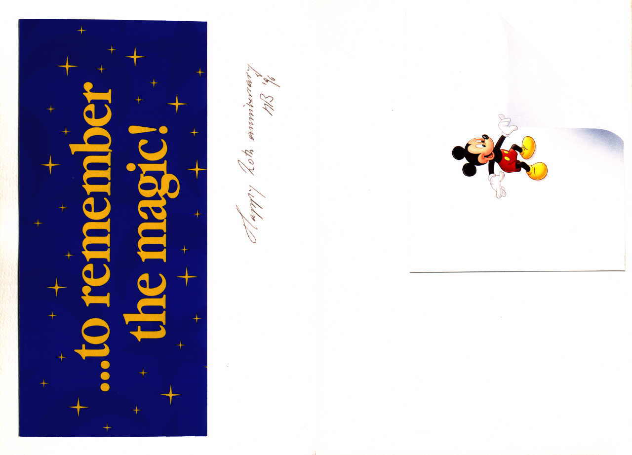 Martin Beck 
aus "Konzert der 510 Glückwunschkarten", 1996
Siebdruck, Folie / Bütten
2* 21 x 14 cm