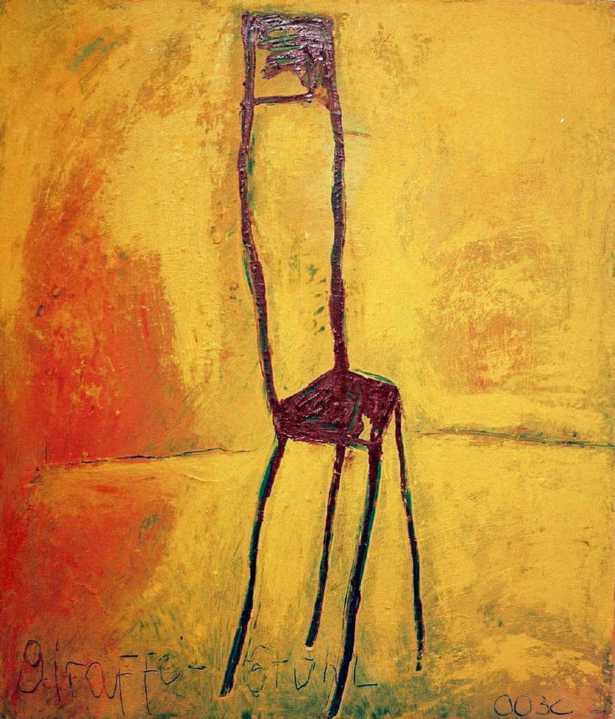 Castejón Brunilda 
"Giraffe-Stuhl", 
Mischtechnik / Holz
80 x 70 cm