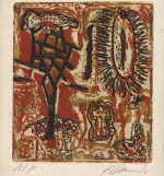Damisch Gunter 
"Die Reise auf die Palmenkrone", 1982
Mappe mit Radierungen
Plattengröße 20 x 17 cm Papiergröße 45 x 38,5 cmzum vergrern bitte das Bild klicken