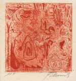 DAMISCH Gunter 
"Die Reise auf die Palmenkrone", 1982 
portfolio with etchings<br />edition: 10 pieces 
Plattengröße 20 x 17 cm Papiergröße 45 x 38,5 cm 
 
please click the image to enlarge