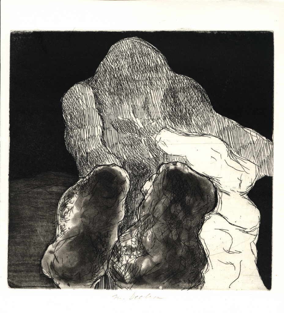 Decleva Mario 
"Erscheinung", 1969
Radierung und aguatinta auf Kupfer / Papier Rives (signiert)
Plattengröße 21 x 20 cm Blattgröße 23,9 x 21,7 cm