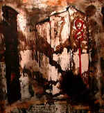 DICROLA Gerardo 
"Les Tentations de la divine toile", 1988 
mixed media / canvas 
 200 x 180 cm  
 
please click the image to enlarge