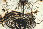 DOPPLER Horst Maria 
"Milky-Way, Schwarze Sonnen", 1988 
oil / paper 
 60 x 89 cm  
 
please click the image to enlarge