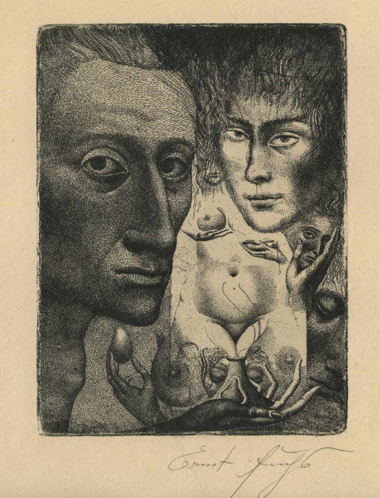 Fuchs Ernst 
"Selbstportrait III /I Zustand", 1949
copper engraving
Plattengröße 15 x 11 cm