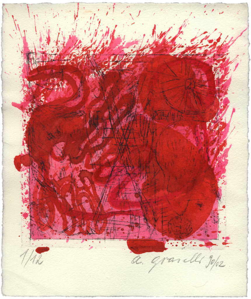 Graselli Alfred 
Ohne Titel, 1990/2002
Tusche / Kaltnadelradierung
21 x 18 cm