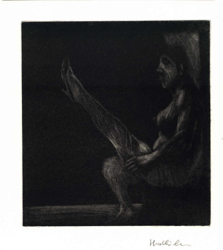 Hrdlicka Alfred 
"Anne", 1969
Schabtechnik auf Aquatintagrund auf Kupfer / Kupferdruck papel hecho a mano
Plattengröße 20 x 17 cm Blattgröße 23,9 x 21,7 cm