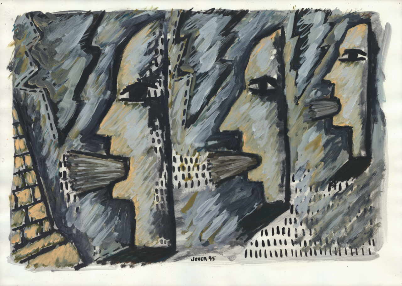 Jover Joel 
"In erechento", 1995
Öl / Papier
50 x 60 cm