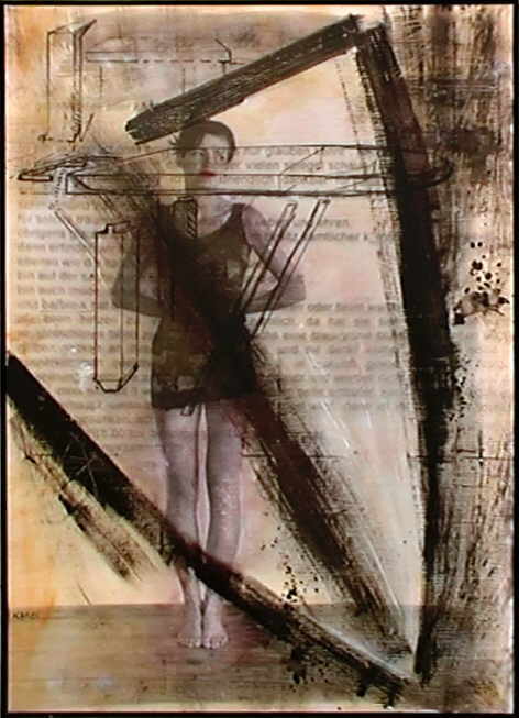 Kabas Robert 
"Karbie schwarzweiss", 2000
mixed media / canvas
120 x 80 cm