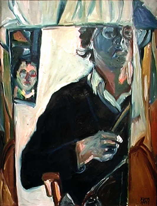 Kern Josef 
"An der Staffelei", 1979
Öl / Leinwand
60 x 50 cm