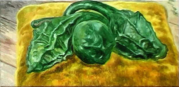 Kern Josef 
"Verschlungene Kürbise", 2000
oil / canvas
32 x 66 cm