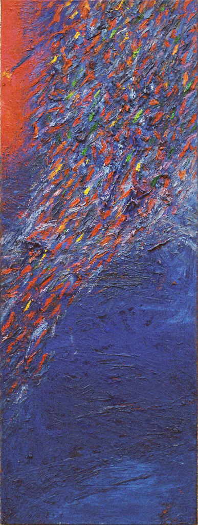 Kropfreiter Silvia 
"Lebendiges Blau", 
mixed media / canvas
160 x 60 cm