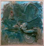 MANOLIS Vangelis 
untitled, 2002 
oil, Sand, Assemblage / Canvas 
 70 x 72 cm  
 
please click the image to enlarge