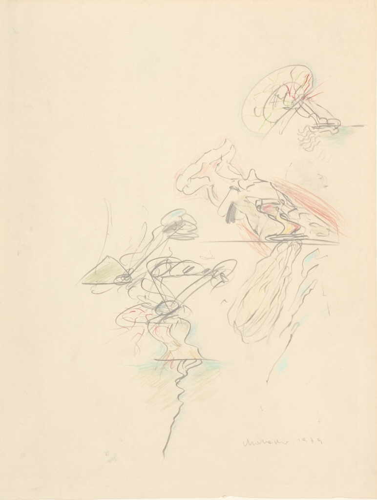 Mosbacher Alois 
Ohne Titel, 1979
Bleistift, Buntstift / Papier
50 x 38 cm