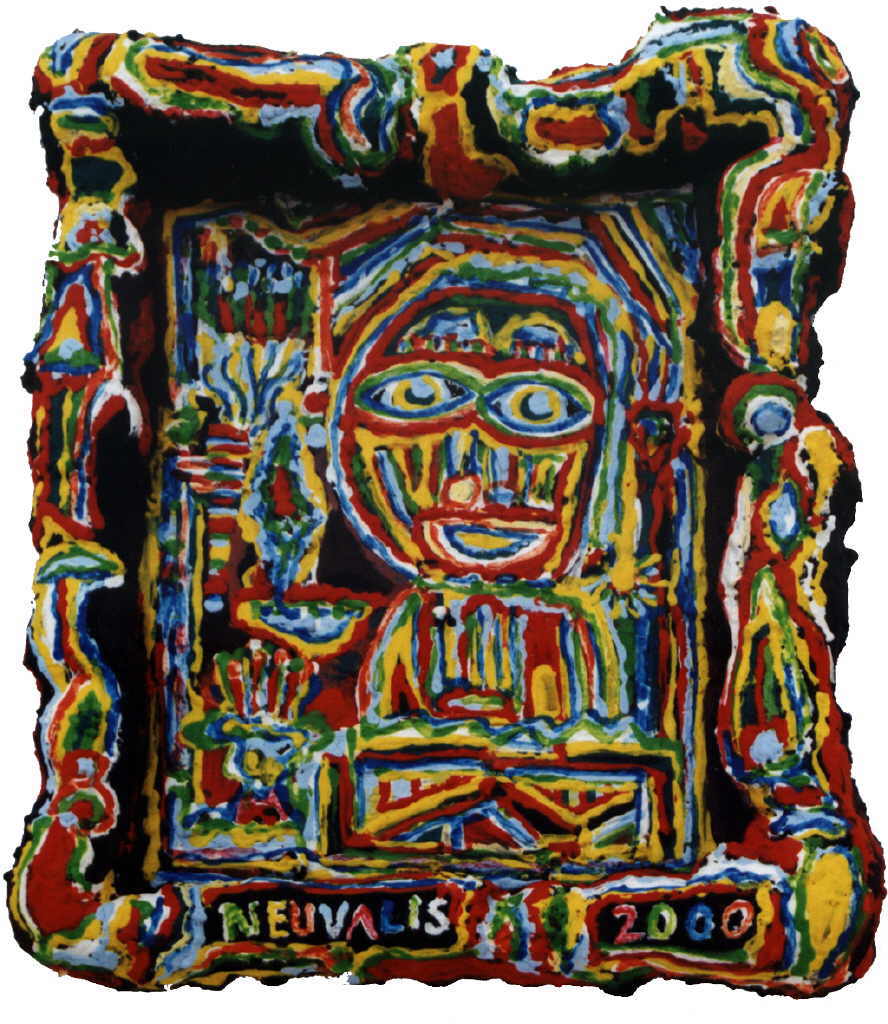 Neuhold Alois 
"Mädchen vor dem SPIEGELGRUND ihrer UNSCHULD", 2000
Acrylic, Zargenschaum / cardboard
28 x 23 x 3 cm