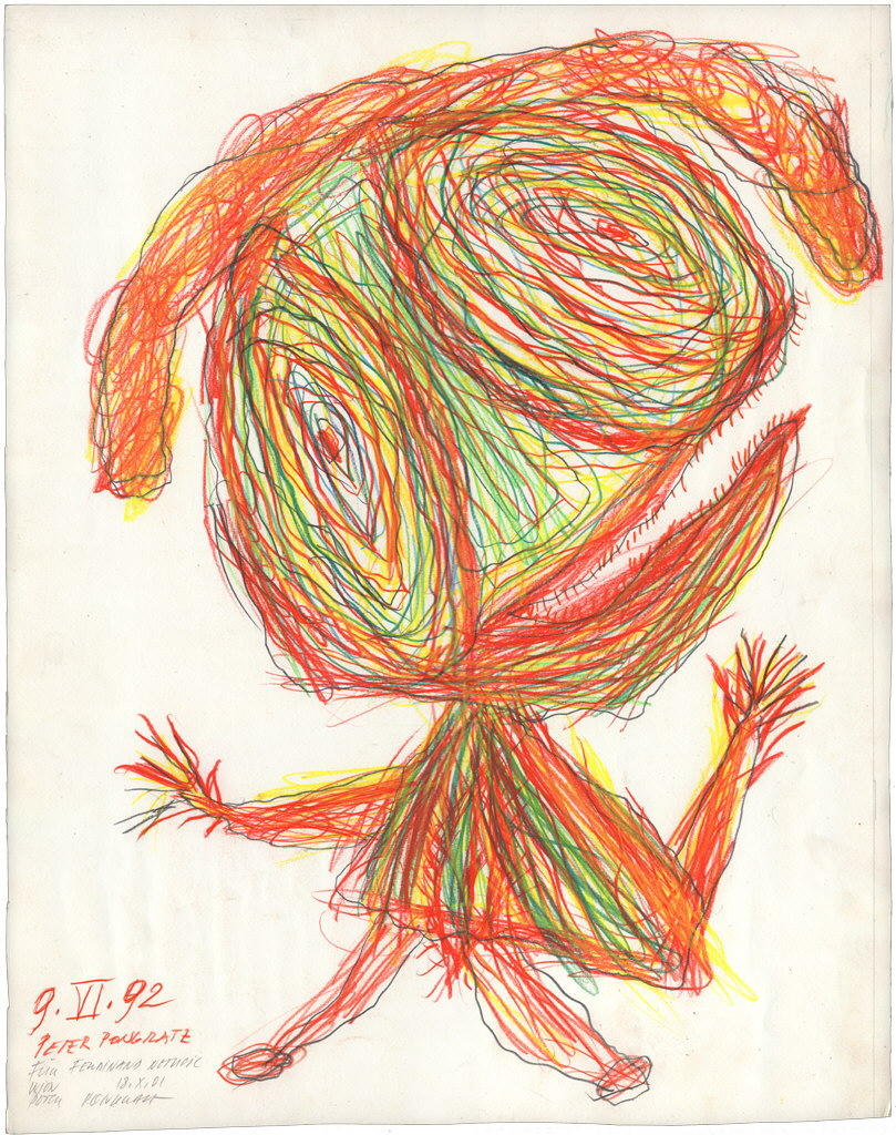 Pongratz Peter 
"Kleine Sophie", 1992
pencil, crayon /  handmade paper
66 x 52 cm