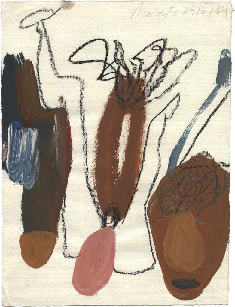 Rataitz Peter 
Ohne Titel, 29.2.84
Acryl, Gouache, Pastell / Papier
26 x 20 cm
