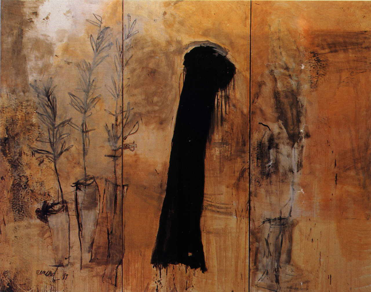 Renard Emmanuelle 
"Tryptichon", 1989
mixed media / canvas
250 x 330 cm