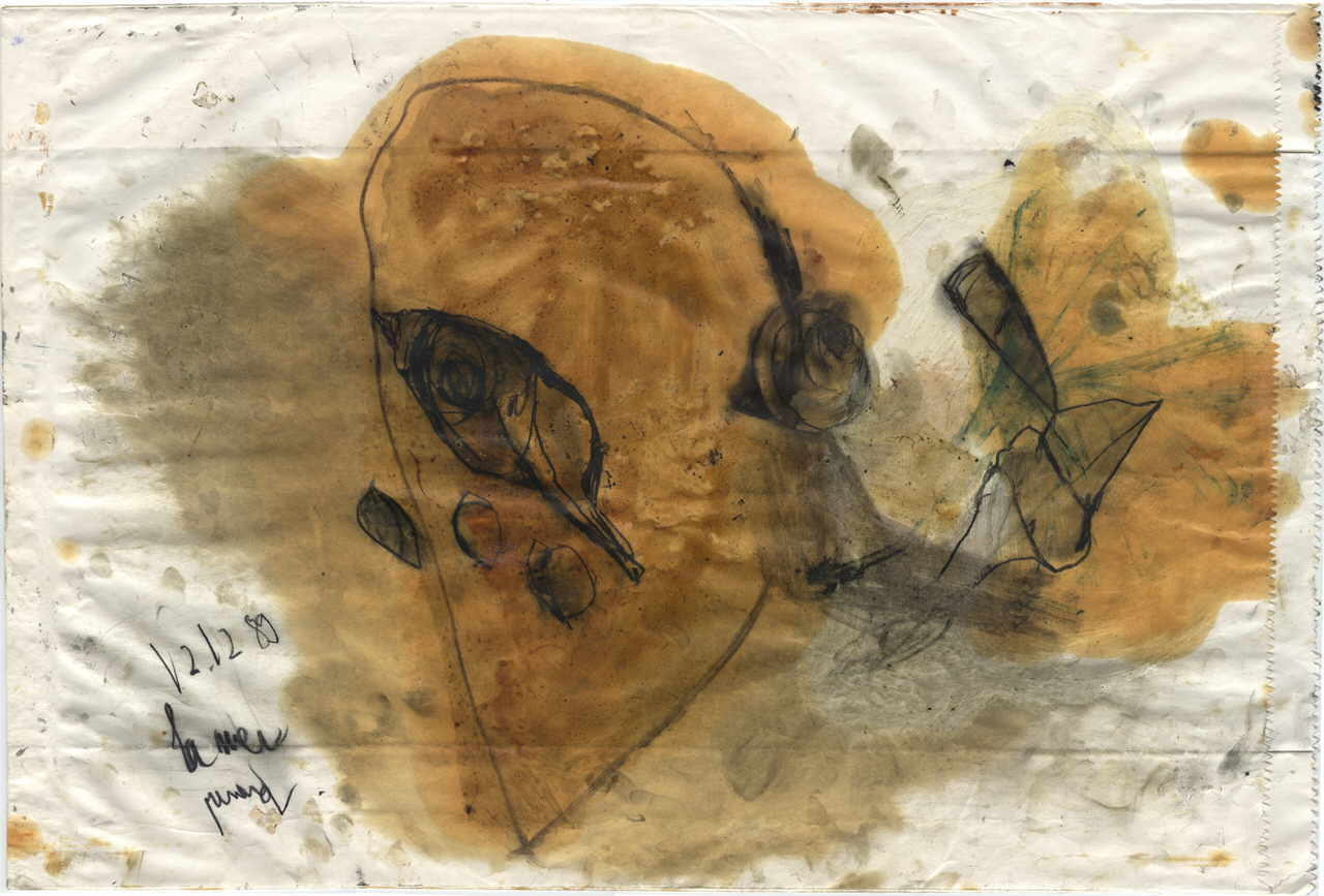 Renard Emmanuelle 
"la mer", 1989
Mischtechnik / Papiersack
42 x 62 cm
