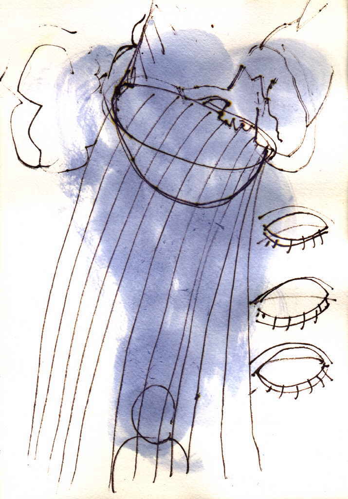 Rumpf Peter Alois 
aus "Konzert der 510 Glückwunschkarten", 1996
Mischtechnik / Bütten
21 x 14 cm
