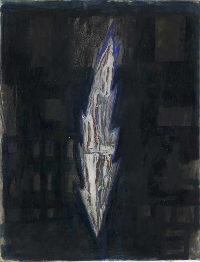 Sapere Horacio 
"Hoja sobre azul oscura", 1993
mixed media, collage / paper
65 x 50 cm