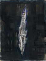SAPERE Horacio 
"Hoja sobre azul oscura", 1993 
técnica mixta, collage / papel 
 65 x 50 cm  
 
chascar por favor la imagen para agrandar