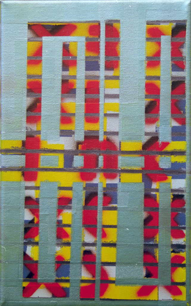 Christoph Schirmer 
"Rinks", 2000
lacquer / canvas
40 x 25 cm