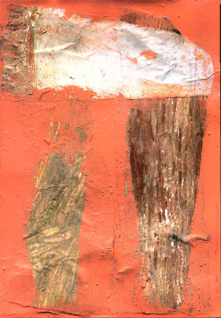 Manfred Schluderbacher 
aus "Konzert der 510 Glückwunschkarten", 1996
mixed media / handmade paper
21 x 14 cm