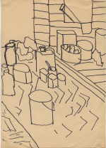 SCHMALIX Hubert 
"Atelierboden", 1977 
india ink / paper 
 29 x 21 cm  
 
please click the image to enlarge