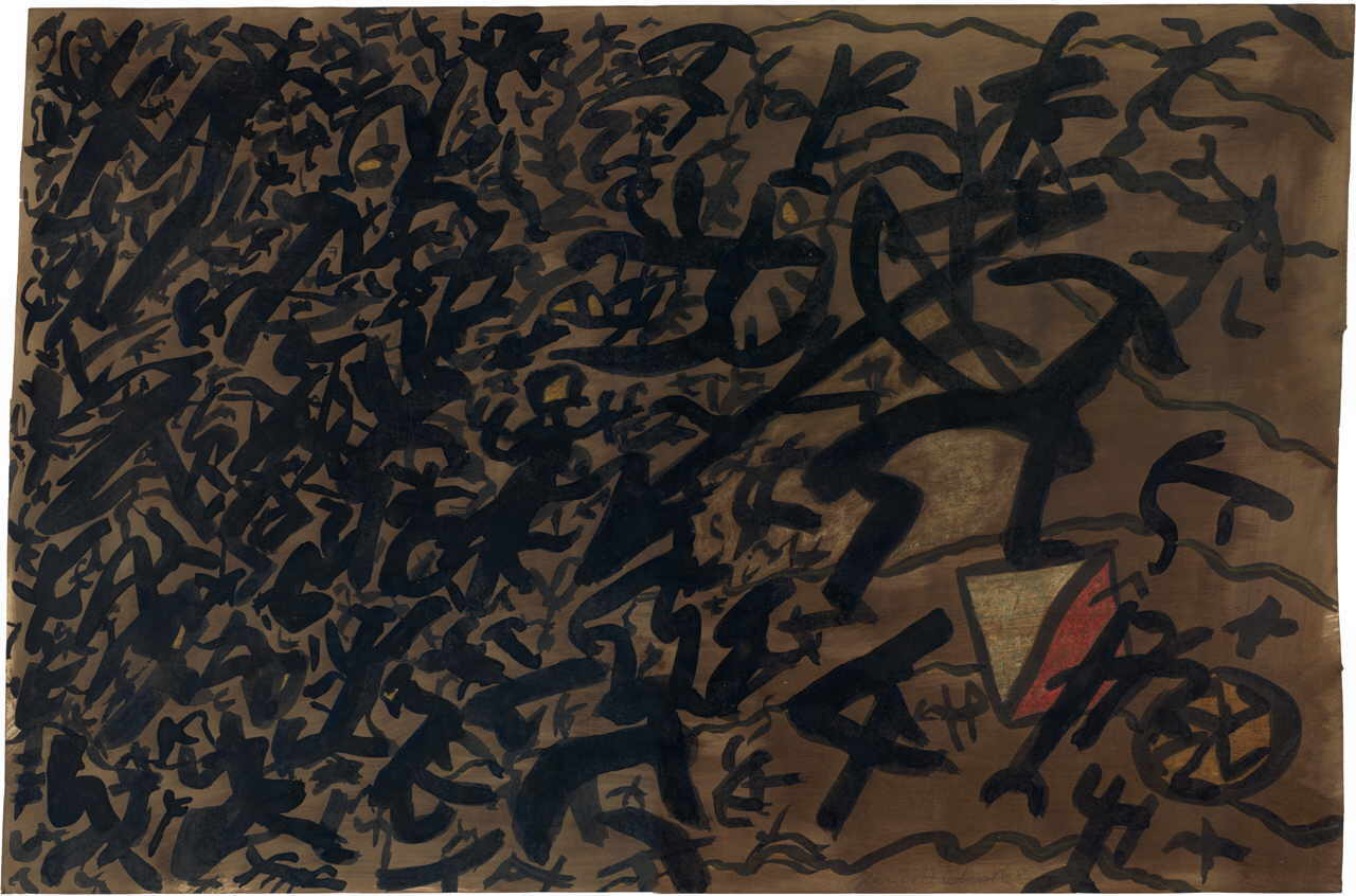 Schwartz Jeannot 
Ohne Titel, 1985
Mischtechnik / Papier
31 x 47 cm