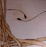 SCHWELLE Franz J. 
"Versuchung", 2002 
Teer, oleo / madera 
 100 x 100 cm  
 
chascar por favor la imagen para agrandar