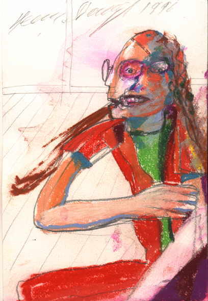 Heinz Stangl 
aus "Konzert der 510 Glückwunschkarten", 1996
pastel / papel
21 x 14 cm