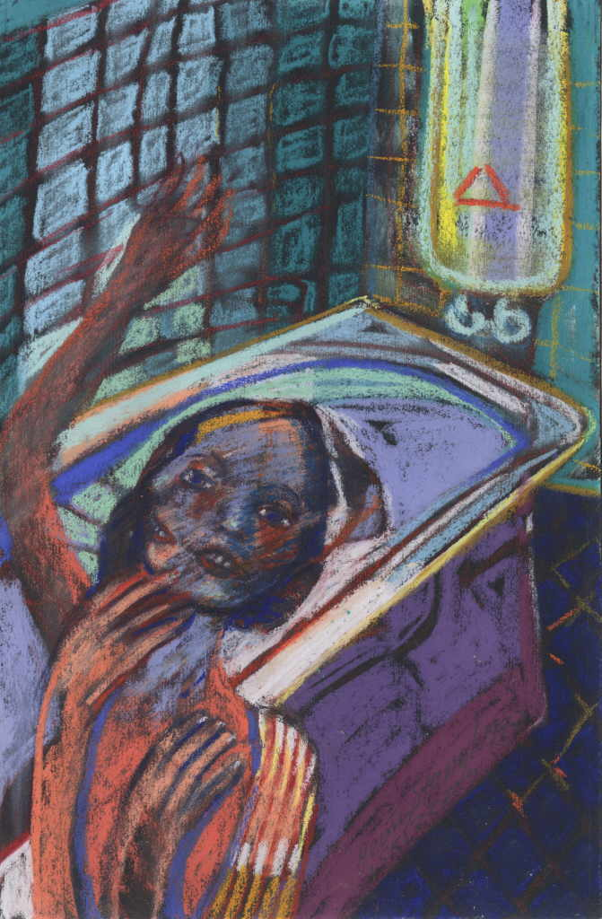 Stangl Heinz 
"Badezimmer", 1997
Pastell / Papier
35 x 22 cm
