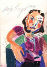 STANGL Heinz 
aus "Konzert der 510 Glückwunschkarten", 1996 
pastel / paper 
 21 x 14 cm  
 
please click the image to enlarge