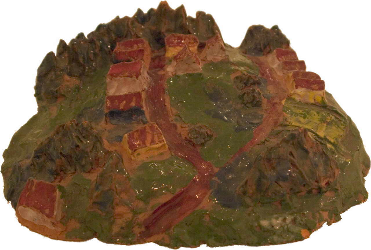 Stimm Thomas 
"Dorf gegenüber Haid", 1981
ceramics glaze
26 x 18 x 9 cm