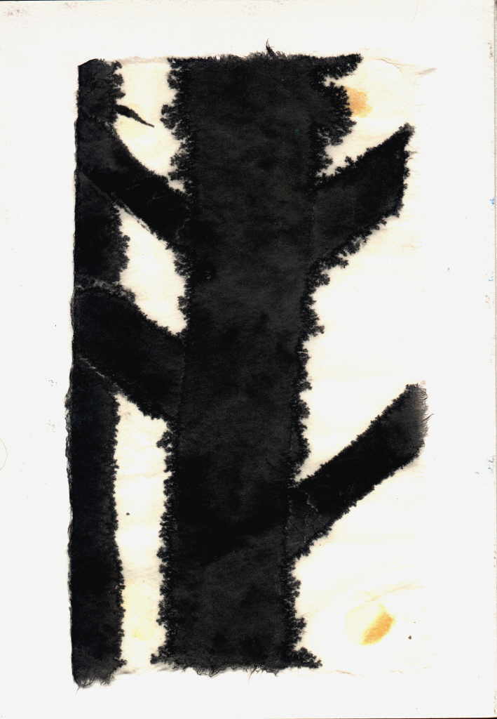 Weiblen Elly 
aus "Konzert der 510 Glückwunschkarten", 1996
mixed media / handmade paper
21 x 14 cm