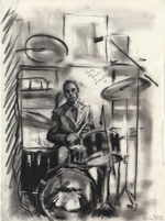WOOD Ronnie 
"Study for Charlie in Kildare", 1993 
pencil, graphite, india ink / paper 
 65 x 45 cm  
 
please click the image to enlarge